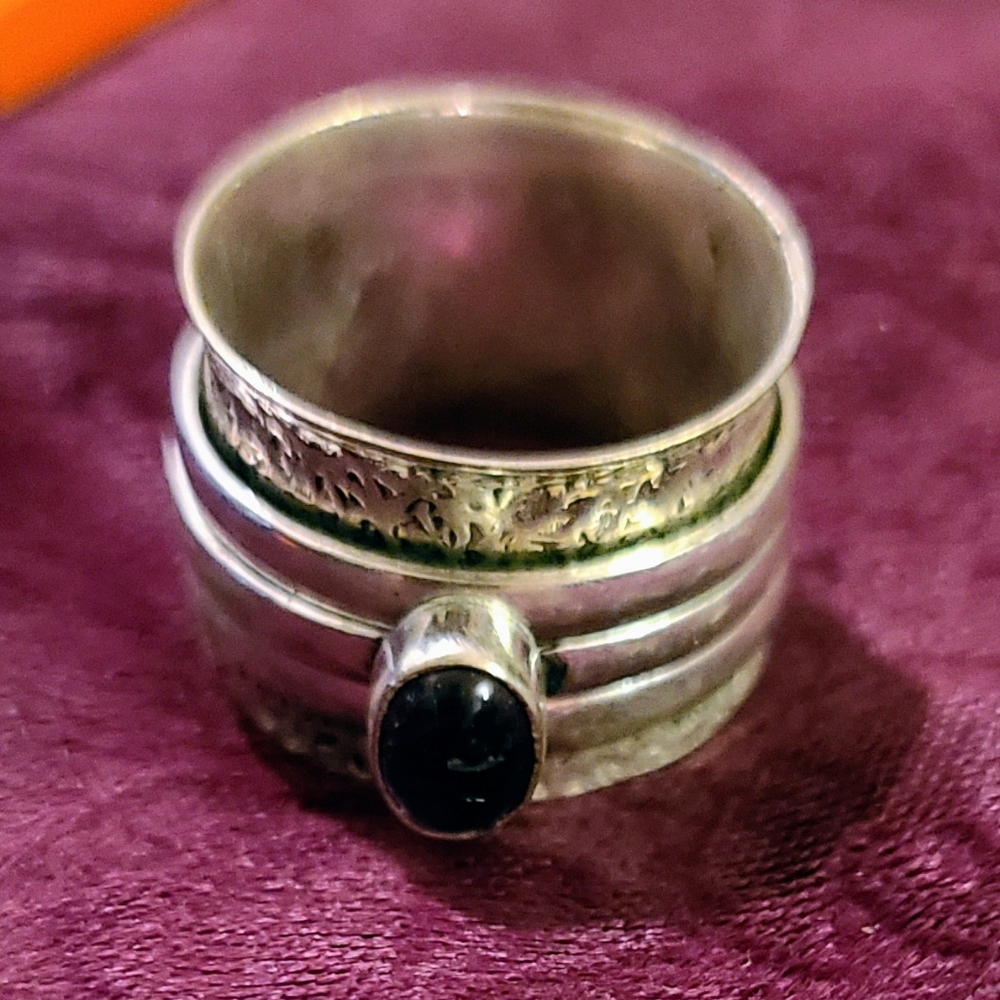 Silver + Purple Spinner Ring 7.5